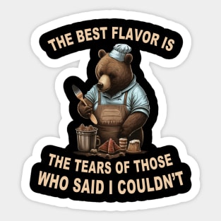 Funny Sarcastic Bear Sayings Chef Bear Cooking Sticker